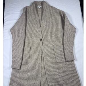 Women's Uniqlo Oatmeal Ribbed Coatigan Size L